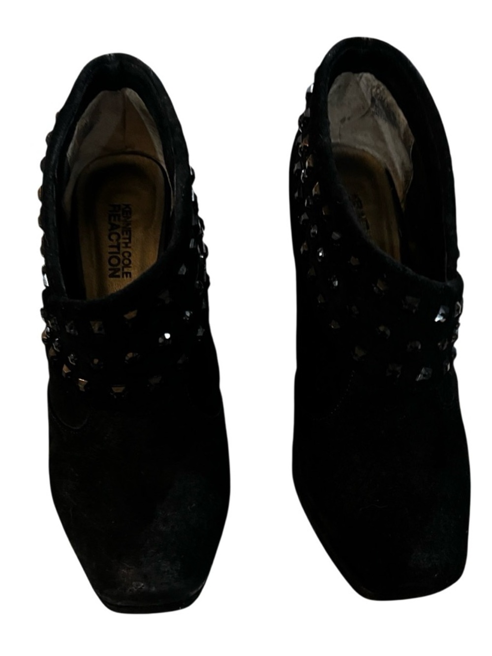 Kenneth Cole Reaction Black Studded Heels Booties Size 6 - Picture 2 of 7